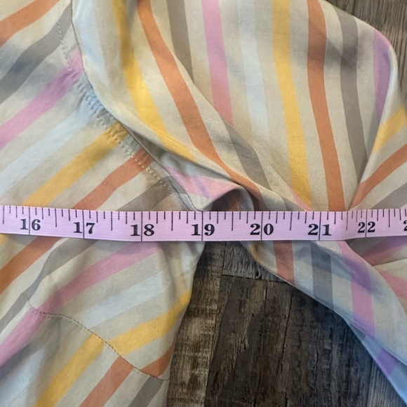 Vintage Striped Sigrid Olsen Silk and Cotton Multicolored Button-down Blouse M - Picture 4 of 7